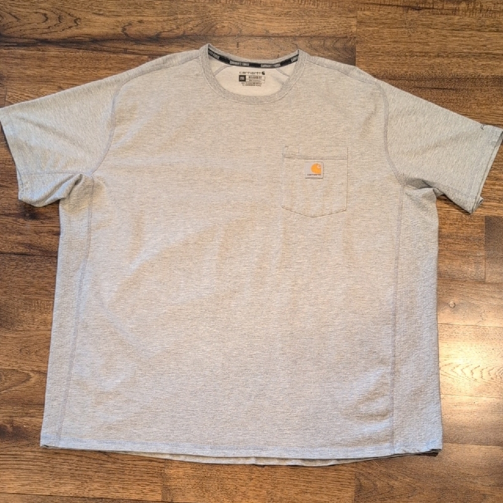 Mens Carhartt Force gray short sleeve shirt size 2XL